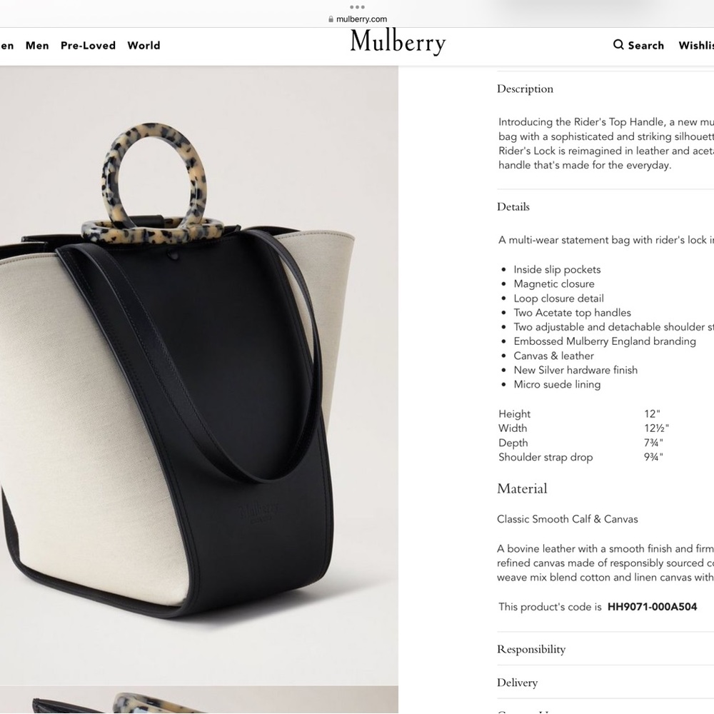 Mulberry Rider’s Top Handle Bag